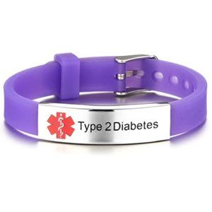 Type 2 Diabetes Medical Silicone Band Stainless